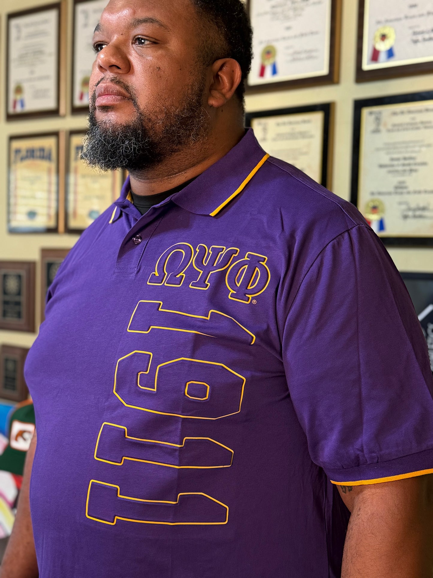Omega Psi Phi Embossed Polo Shirt
