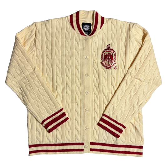 Delta Sigma Theta Cable Knit Button Up Cardigan