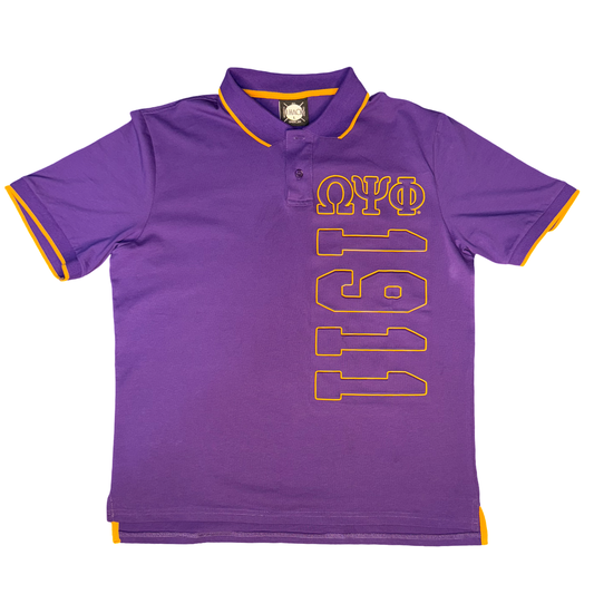 Omega Psi Phi Embossed Polo Shirt