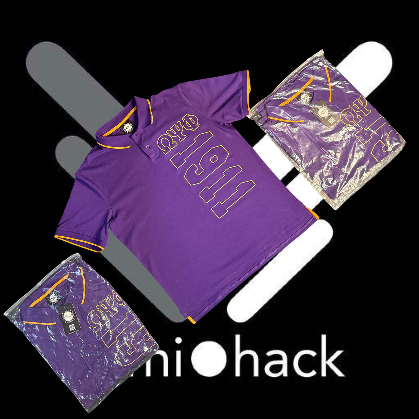 Omega Psi Phi Embossed Polo Shirt