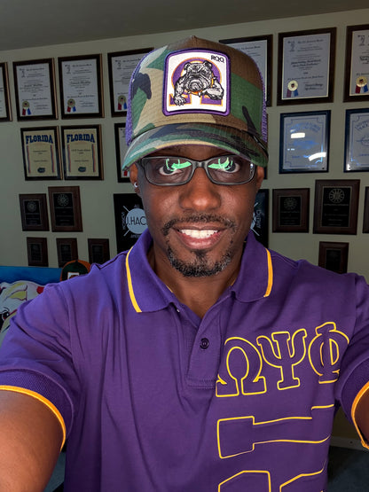 Omega Psi Phi Embossed Polo Shirt